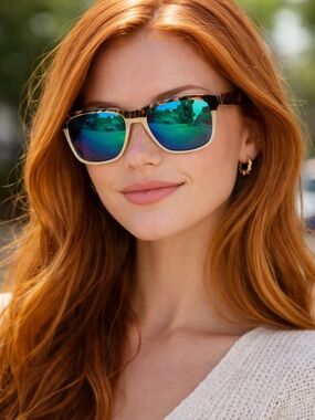 Costa Del Mar Anaa Sunglasses Tortoise Cream Green Mirror Lens Women